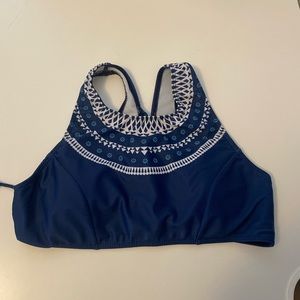 Pattered High Neck Bikini Top and Bottoms